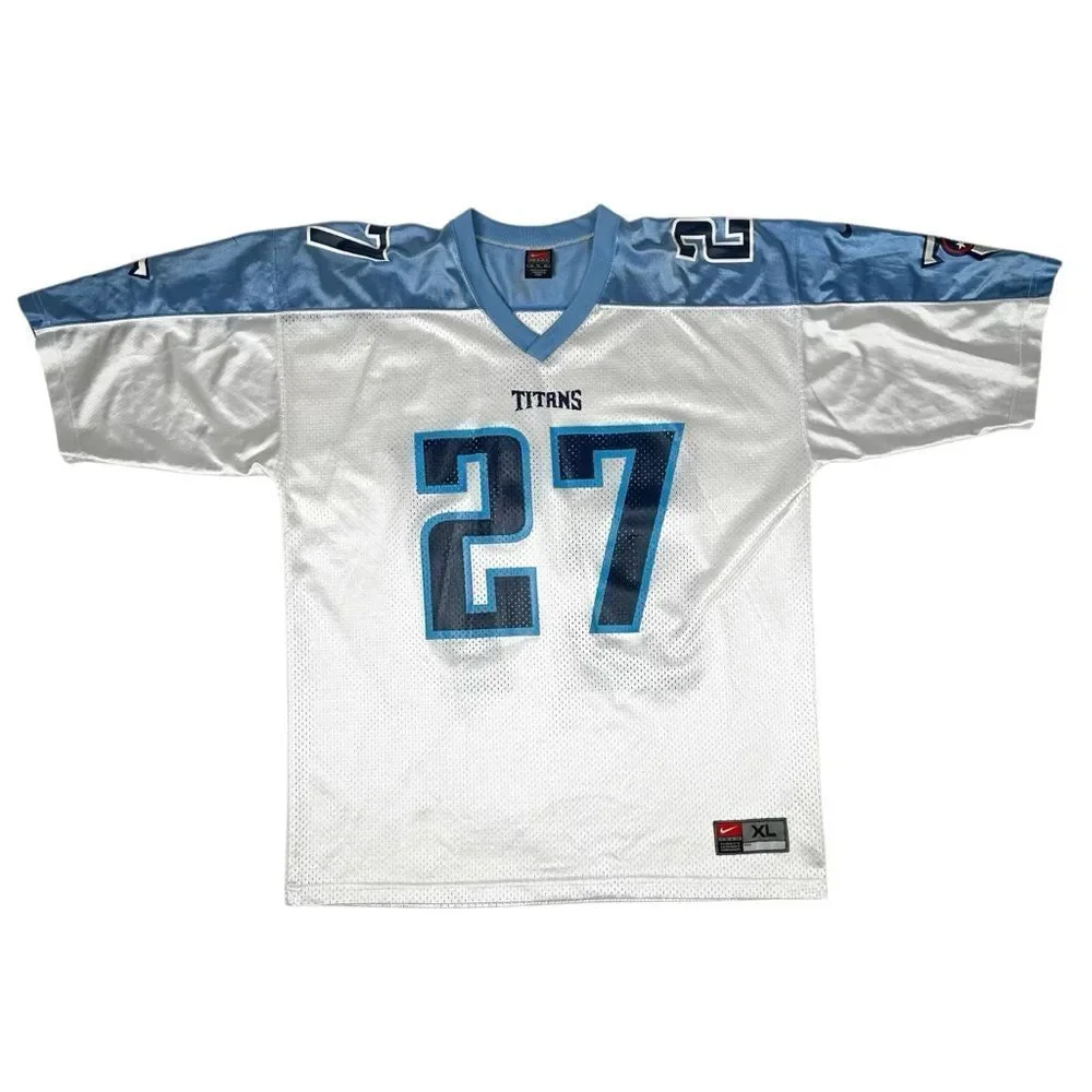 Vintage Nike Team Eddie George Tennessee Titans #27 Jersey Mens XL NFL Blue